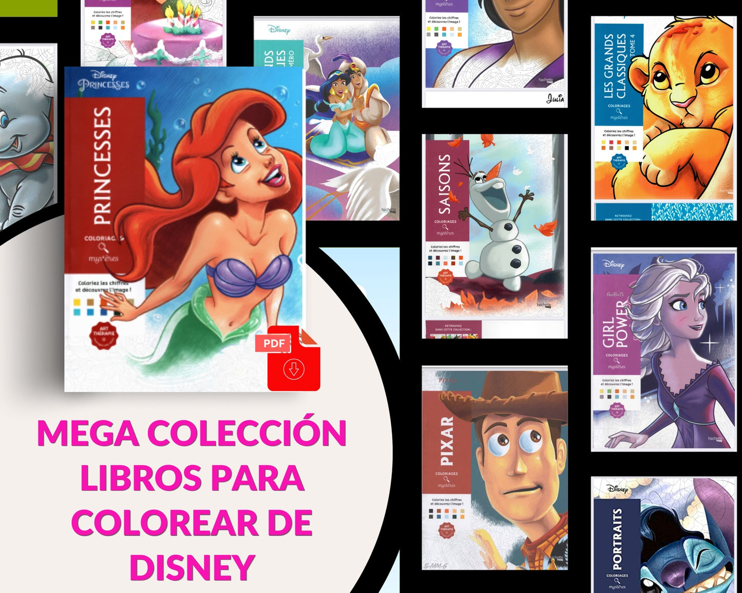 Mega Colección de libros para colorear de DISNEY