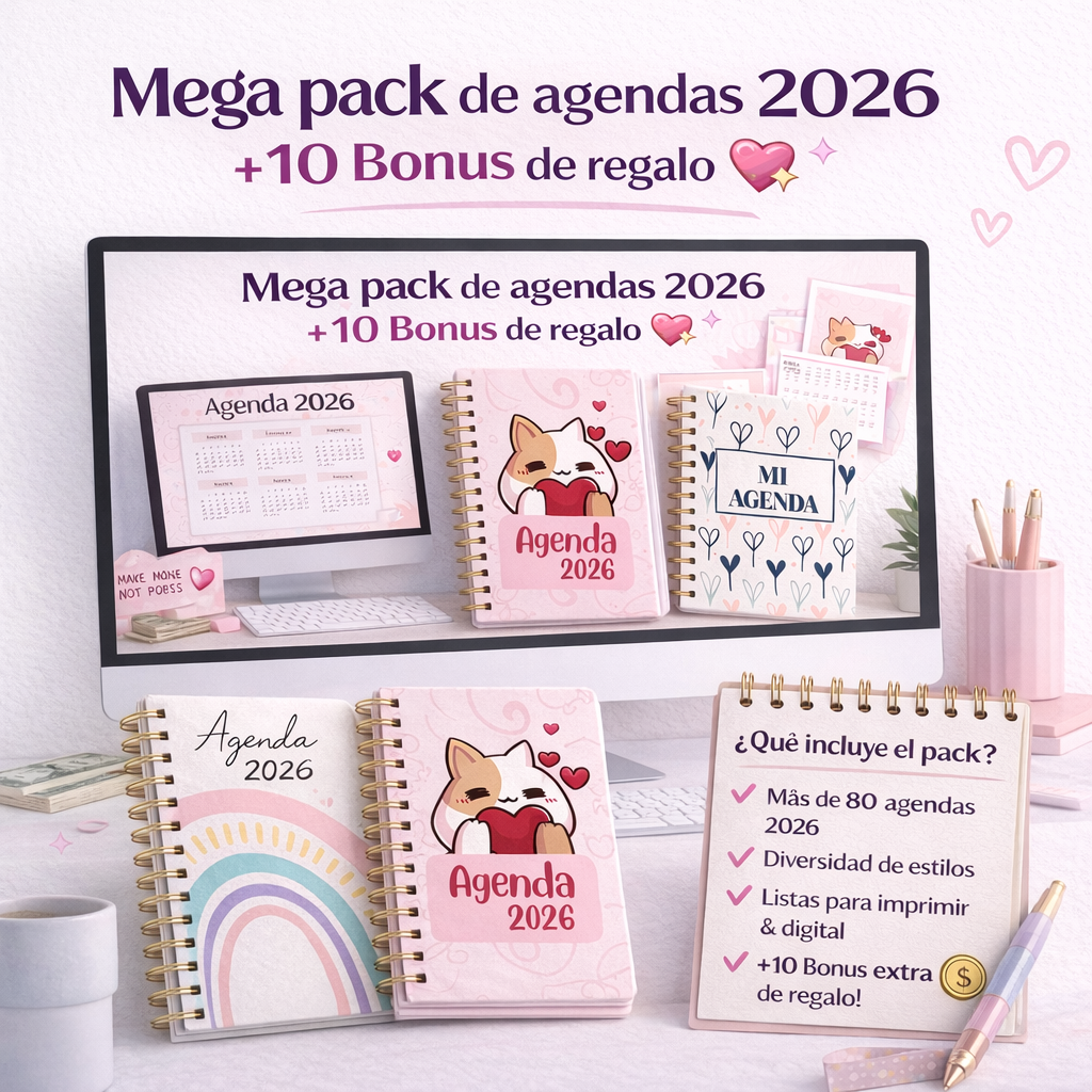 MegaPack de Agendas 2026 + Bonus de regalo🎁